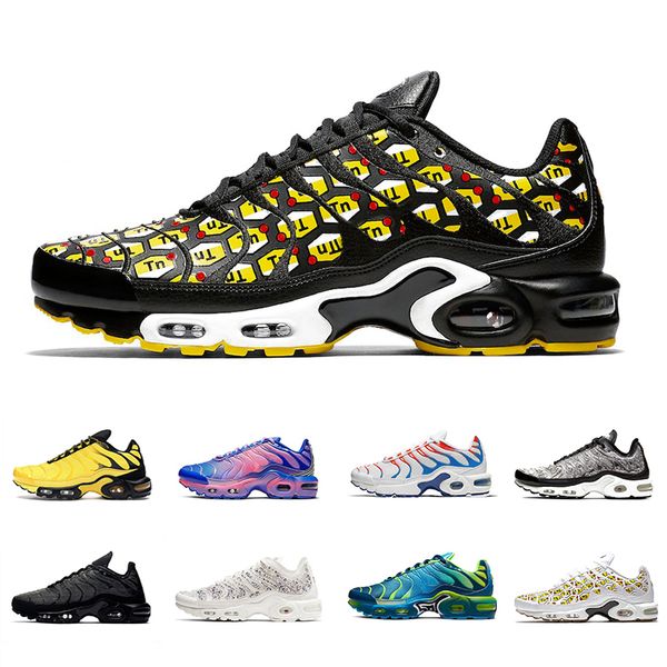 

all over print tn plus se mens running shoes fade phantom trainers og triple black white rock pebbles men outdoor sports sneakers