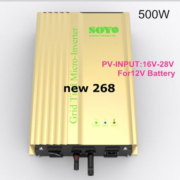 Freeshipping 500 W Grid Tie Inversor para 230 V / 50 / 60Hz Ou 110 V / 50/60 AC de saída Para 12 V Bateria Inversor Solar Pura Onda Senoidal