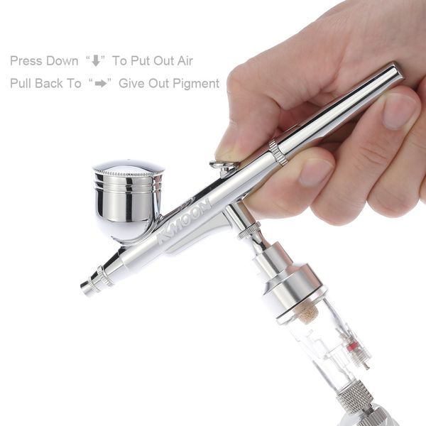 

kkmoon gravity feed dual action airbrush air compressor kit for manicure craft cake spray model air brush nail set of tools