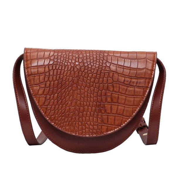 

2020 new saddle bag crocodile pattern pu leather flip bag shoulder girl handbag ladie fashion messenger