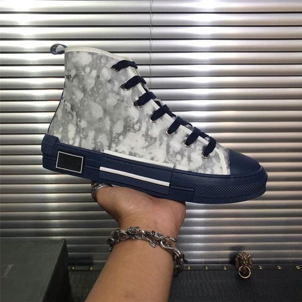 

new high canvas shoes b23 oblique sneakers 19ss flowers technical platform shoes fashion outdoor sneakers casual shoes with box, Black
