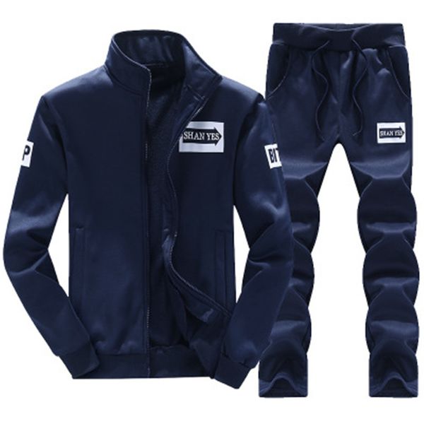 

«спортивный костюм мужчины gym цикл из двух частей running набор tracksuit mens спорта зимы куртки беговая homme survetement толстовка ny19, Gray