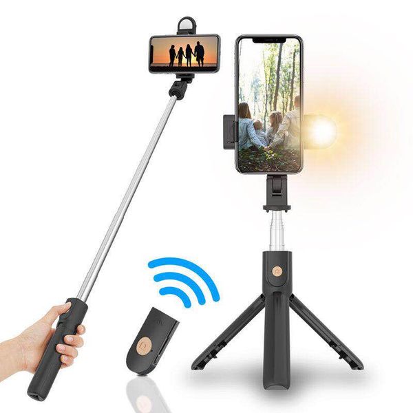 Selfie Lights Stick Protable Stand Tripod Selfie Stick со светодиодной беспроводной Bluetooth расширимый живой штатив для iPhone Samsung Android Phone