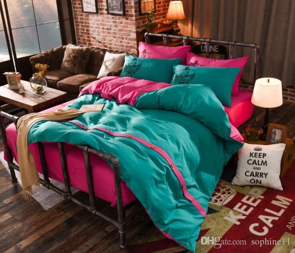 Cotton Duvet Cover Sets Colorful Soft Bedding Set With Sheet