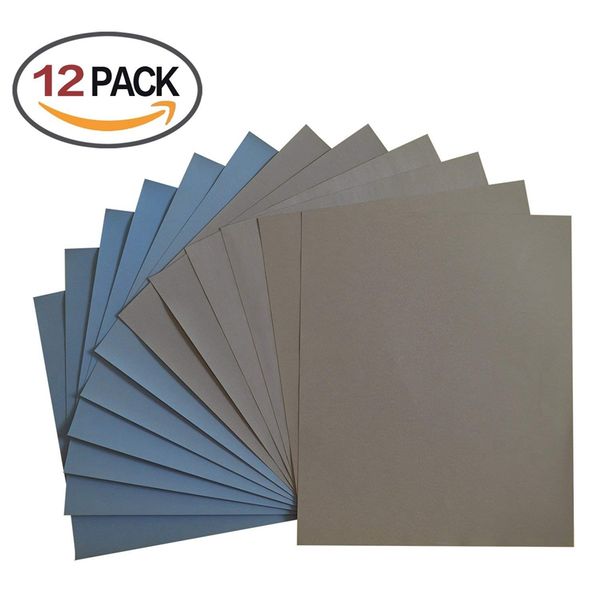 

grit 1500 2000 2500 3000 5000 7000 high precision polishing sanding wet/dry abrasive sandpaper sheets - germany, pack of 12