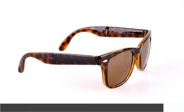 

sunglasses original folding men women glasses uv400 glass made lenses des lunettes de soleil folding leather case, accessories, White;black