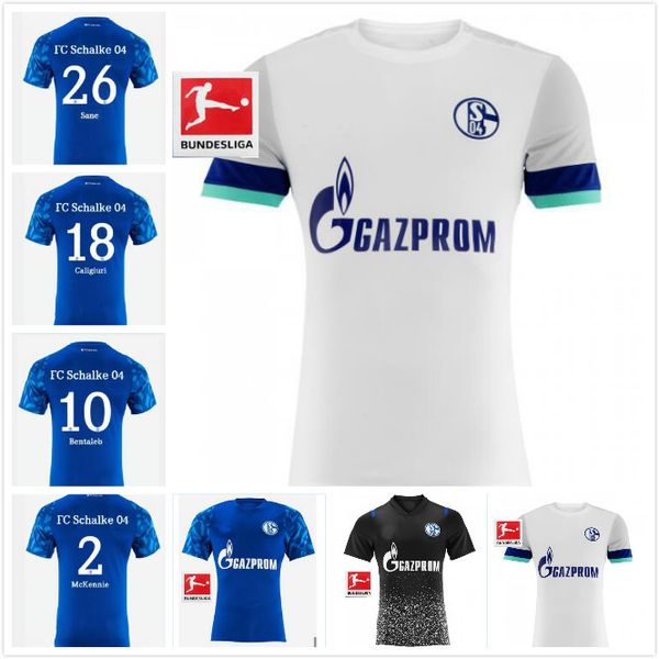 

19 20 schalke 04 away soccer jerseys home ozan 2019 2020 raman serdar mckennie caligiuri embolo bentaleb burgstaller football uniform shirt, Black;yellow