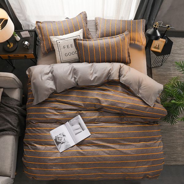 

modern striped bedding sets bed linen sheet duvet cover set single/queen/king size child room cartoon home textile pillowcases