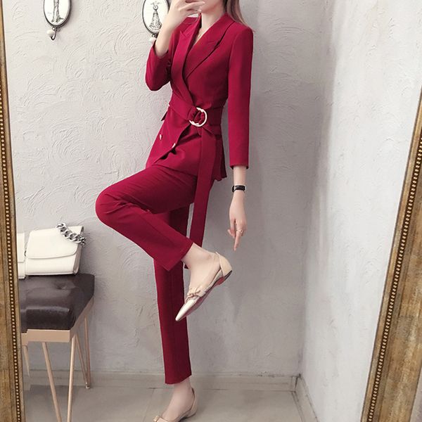 

women's suit women's fashion solid color slim slimming suit two-piece (jacket + pants) business banquet dress, White;black
