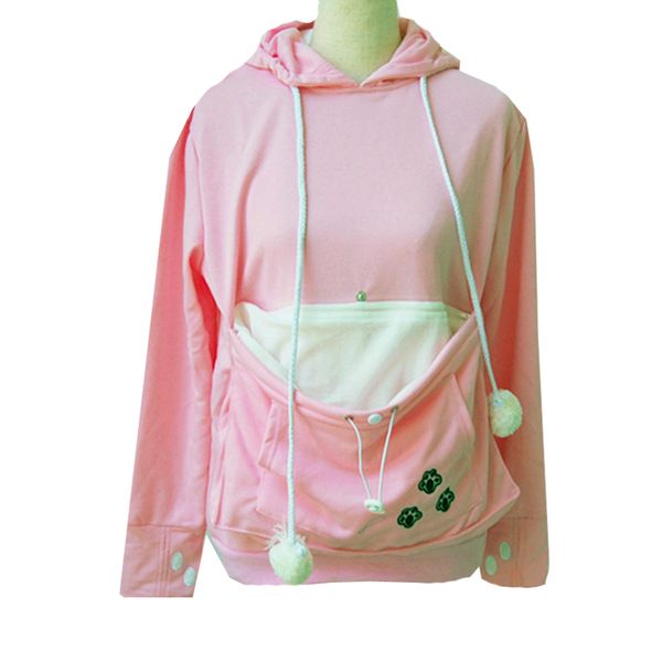 

women cuddle pouch hoodies mewgaroo kangaroo cat pet casual blouse pullovers ears sweatshirt front pocket hoodie, Black