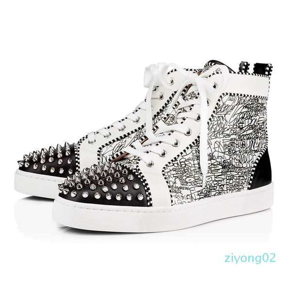 

2020 designer shoes for men women fashion spike sneakers triple black white red suede leather mens trainer flat bottoms luxury shoe z02