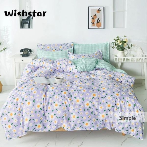 

light purple flower bedding set girls bed linen set single double 220x240 duvet cover bedsheet pillowcase 4pcs kids bed