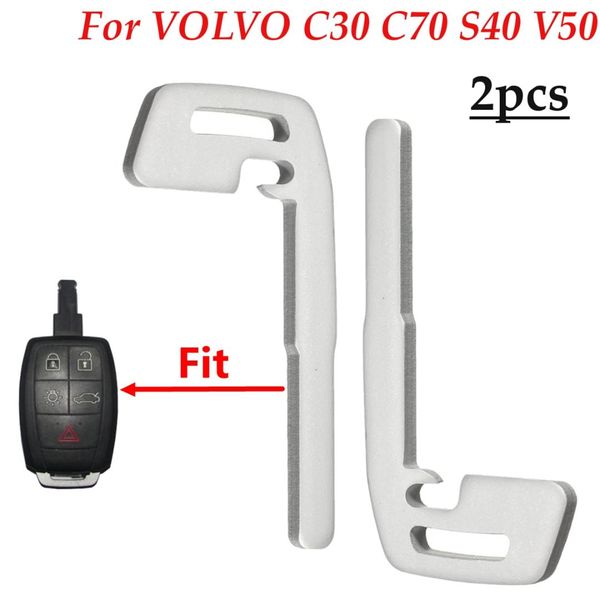 

1pc/2pcs remote entry keyless case blade blank uncut key case insert replacement for c30 2008-2012 c70 2005-2012 s40 v50