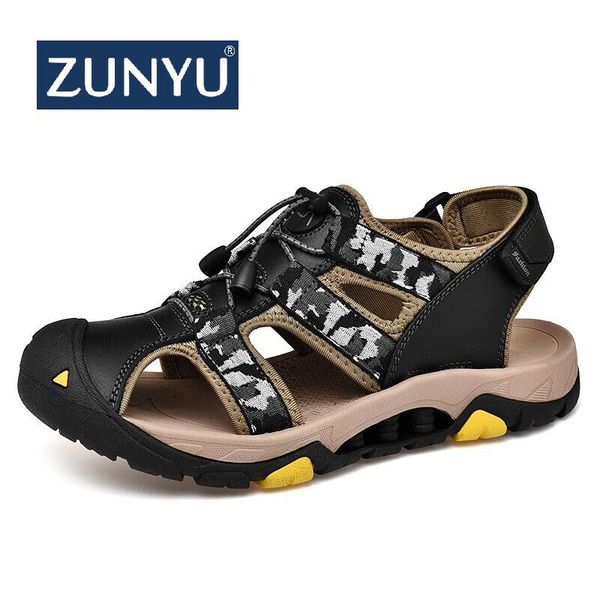 

zunyu summer new camouflage classic shoes men sandals male casual outdoor water walking beach water sandalias sandal sneakers, Black