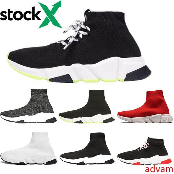 

stock x sock designer speed trainer brand shoes green black white red flat fashion socks boots sneakers trainers runner size 36-45