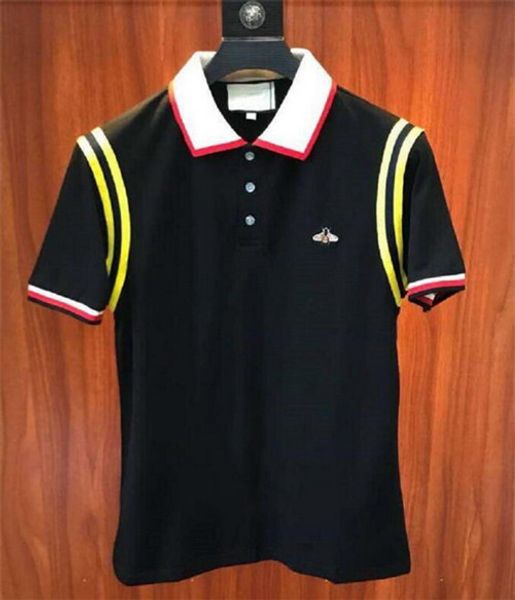 

italy new men polo shirts luxury casual brand designer medusa polo shirt snake bee letter print embroidery fashion high street t-shirt, White;black