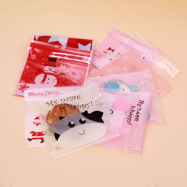 

200pcs sweets cake cookies transparent bags packaging candy cookie plastic bag with self adhesive wedding baby birthday party