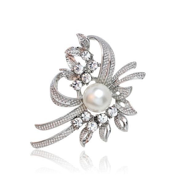 

rhine korean version fashion brooch diamond brooch alloy clothing accessories wholesale, Gray