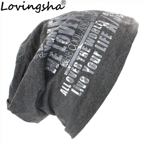 

lovingsha fashion letter new hip for men women velvet thickening double layer warm skullies & beanies autumn winter cap