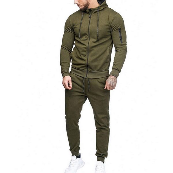 

oeak men 2 pieces set fashion solid oversized hoodies sweatshirt pants tracksuit casual pockets drawstring sportwear suit set, Gray