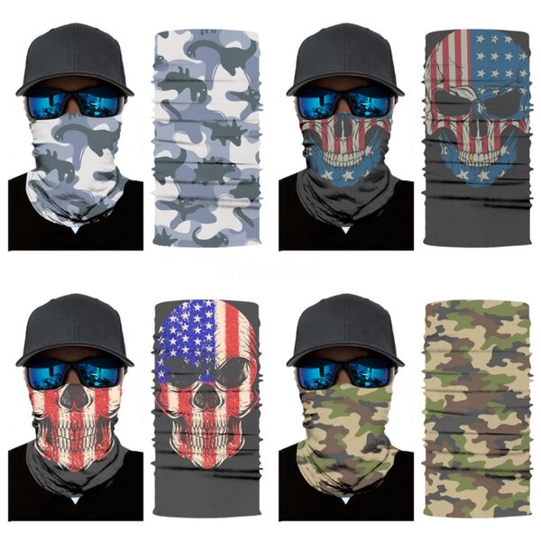 

3bizp outdoor sports neck bandanas fishing magic skull scarf headband cycling warmer face mask head skull scarf scarves 3d bandana buff h#48, Blue;black