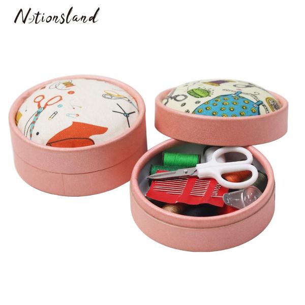 

portable travel sewing kit mini sewing box quilting stitching embroidery needle craft kits with case mom gift, Black