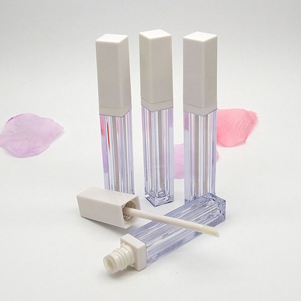 

4ml DIY Square Clear Travel Portable Lip Gloss Tubes Empty Makeup Liquid Lipstick Batom Lip Balm Packaging Containers 20pcs
