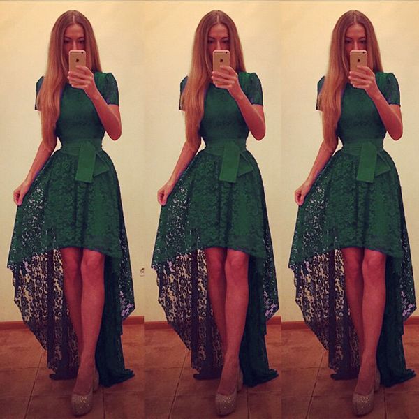 

мода женщины формальные длинные макси bridemaid партии кружева цветочный коктейль мяч сша акции, Black;gray