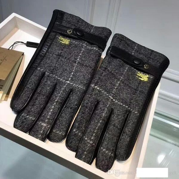 

autunm winter gloves elegant genuine leather five fingers gloves cold days warm mittens for women and men, Blue;gray