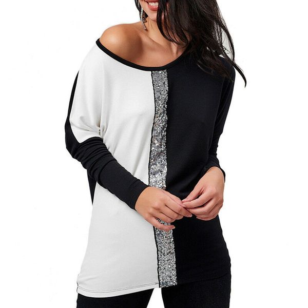 

women fashion patchwork shirts ladies long sleeve casual, White