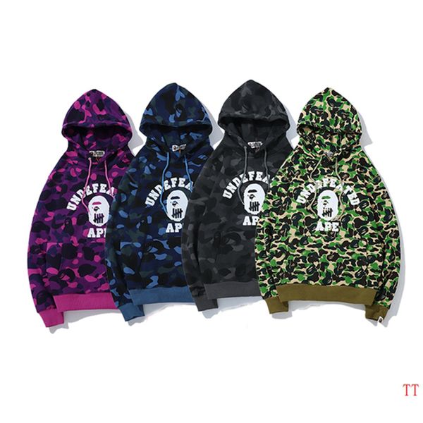 

2019 new winter hoodie men 039 a bathing aape ape hark hooded hoodie coat camo full zip jacket camouflage hoodie