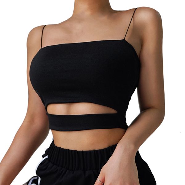 

2019 summer style hollow sleeveless women's casual fashion solid color camisole black color sale, White