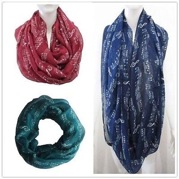 

women fashion winter music note treble clef shawl stole scarves scarf wrap