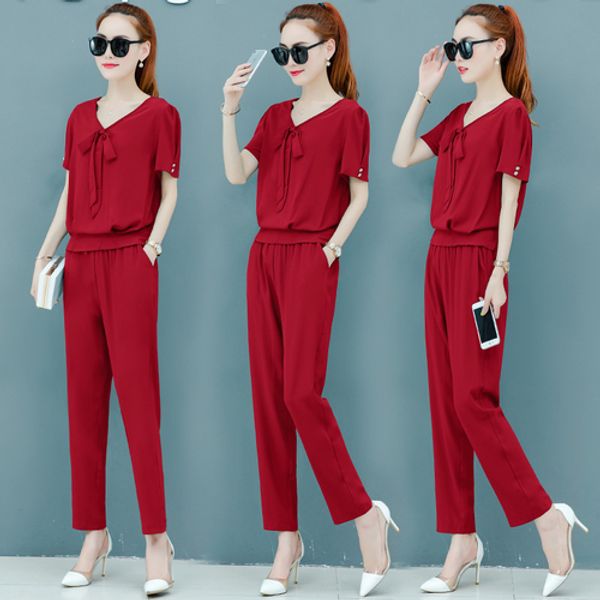 

питер пэн воротник женщин двухкусочный эпикировка лето женщины комплекты одежда matching наборы toppants набор ensemble femme survetement, White