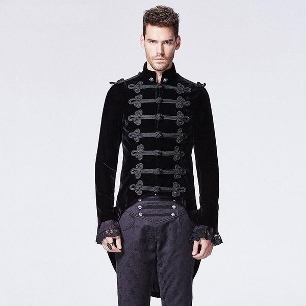 

punk rave men's victorian gothic swallow tail black jacket club party halloween men dress coat mens windbreaker jackets, Black;brown