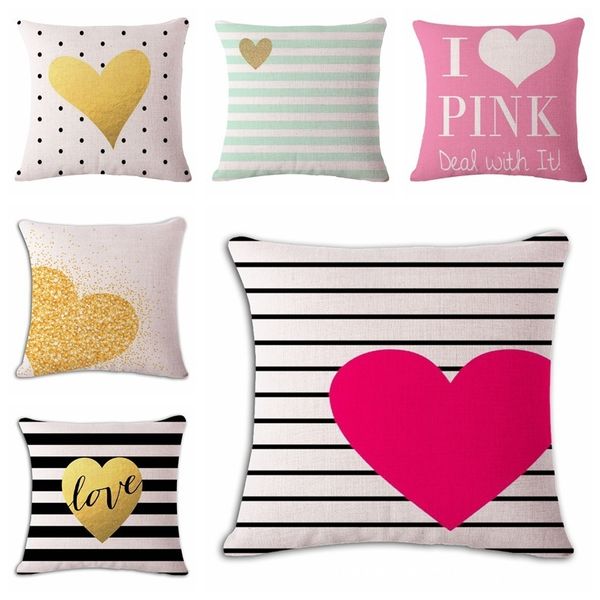 

love inbetweening hand cotton flax pillow back cushion