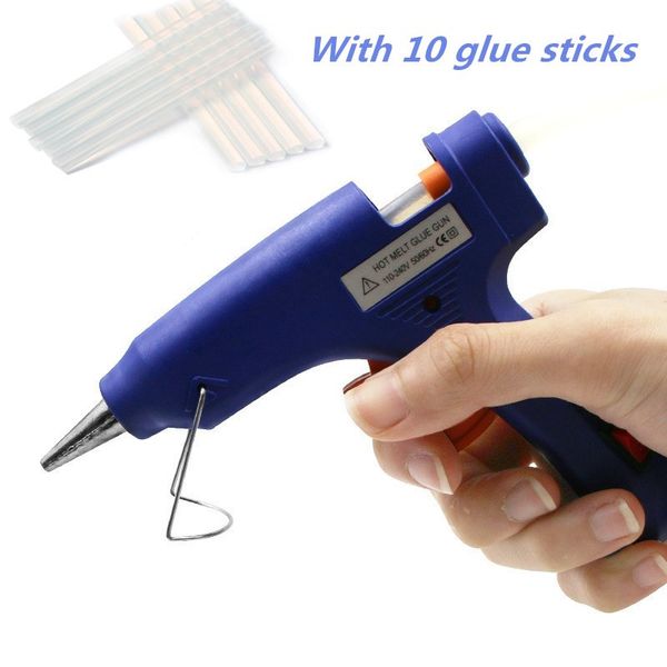 

melt glue gun with 10pc 7mm*200mm glue stick industrial mini guns thermo electric heat temperature tool
