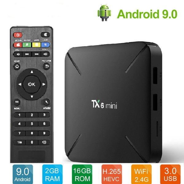

tx6 mini 4k tv box android 9.0 2gb 16gb allwinner h6 quadcore usd3.0 2.4g wifi bt google player youtube netflix pk tx3 x96