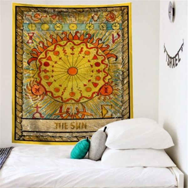 

mandala tarot tapestry wall hanging moon phase change tapestries bedroom decor bedspread throw cover sun moon wall decor 95x73cm