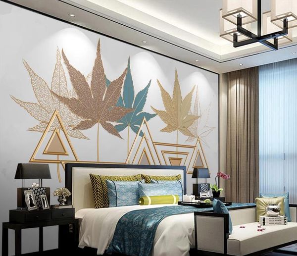 

custom p wallpaper 3d geometric golden relief lines living room bedroom tv background wall murals wallpaper for walls 3d