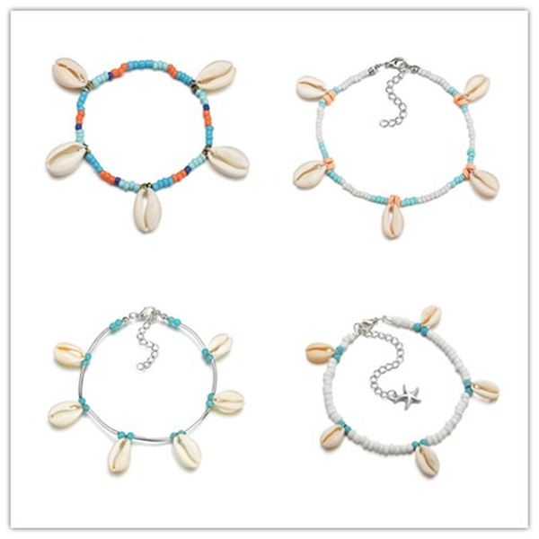 

jewelry bohemia second colour measly anklet natural shell anklet, Red;blue