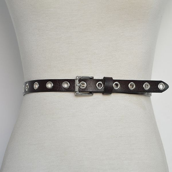 

lmw9h personalized hollow rivet genuine leather casual punching pneumatic personalized women's hollow rivet genuine leather casual wome, Black;brown
