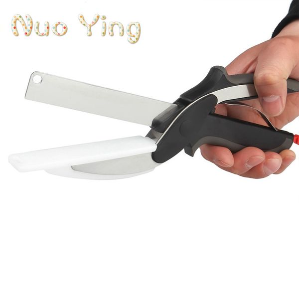 

new clever cutter 2-1 food chopper scissor replace kitchen knives cutting board multi-function kitchen tool
