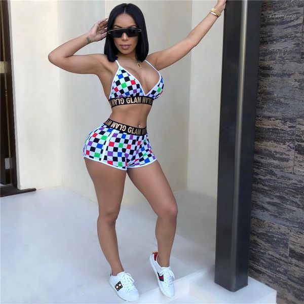 

plaid bikinis lady bathing clothes nightclub beach swimwear female fashion clothing women designer 2pcs swimsuit summer, White;black