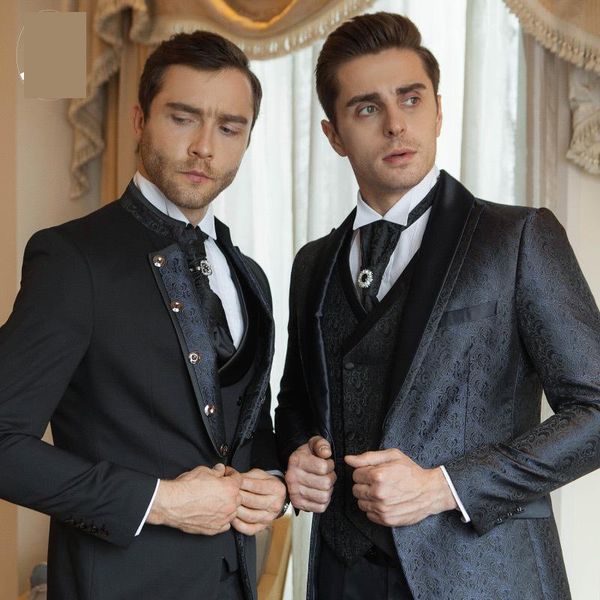 

new arrival fashion casual men formal wedding suits for mens brown suit pants vest plus size m  xl 2xl 3xl 4xl, White;black