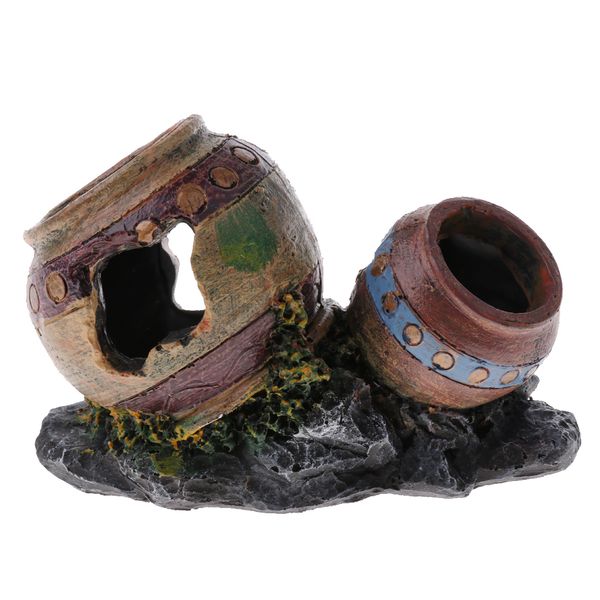 

barrel mountain hill fish hideout fish tank aquarium diy ornaments decor