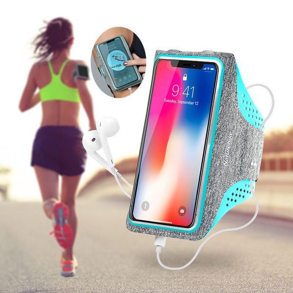 

naturehike water resistant cell phone sports armband with card/key holder for 5 in/6 in cell phone, bundle with screen protector