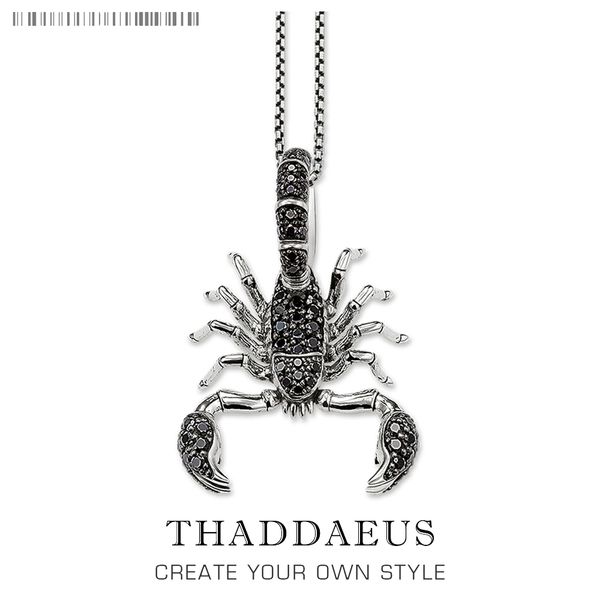 

scorpion link chain necklace,925 sterling silver ts fashion jewelry thomas style rebel cross bijoux gift for men & women friend