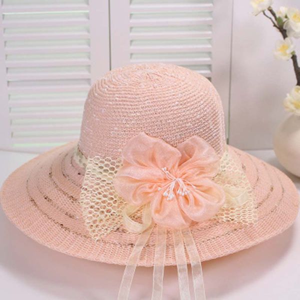 

fashion wild korean version of the new lace flower straw hat outdoor anti-slip knitted hat female beach shade sun s11, Blue;gray