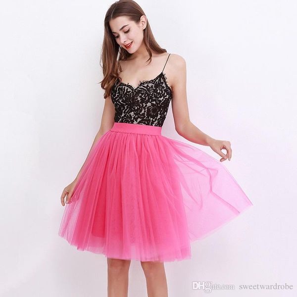 

2019 princess mini tulle skirt pleated dance tutu skirts womens lolita petticoat jupe saia faldas denim party skirts, Black